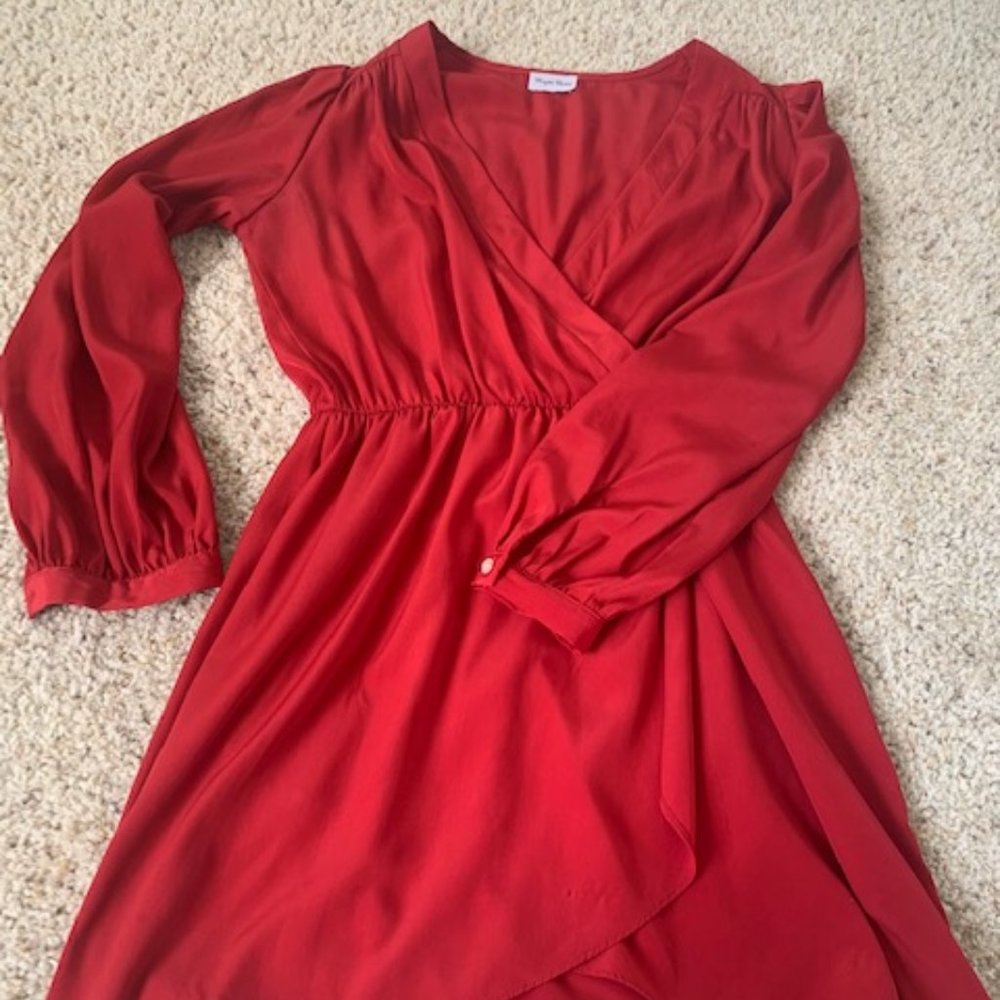 Red Bridget Bailey Wrap Mini Dress